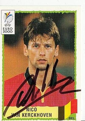 Nico van Kerckhoven Belgien Panini Sammelbild Euro 2000 Original Signiert + A37238