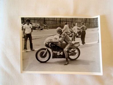 altes Foto Rennsport Motorrad , 70er Jahre , Hernamdt Yamaha