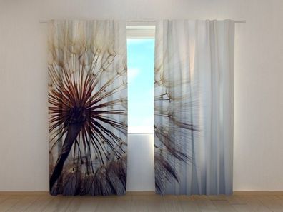 Fotogardine Pusteblume modern Vorhang Fotovorhang mit Motiv Gardine nach Maß