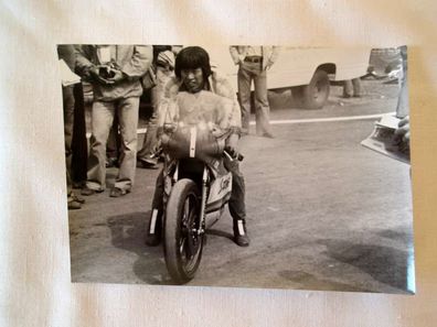 altes Foto Rennsport Motorrad , 70er Jahre , Katayama