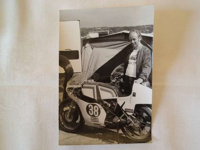 altes Foto Rennsport Motorrad , 70er Jahre