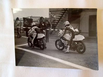 altes Foto Rennsport Motorrad , 70er Jahre , Uncini , Lavado