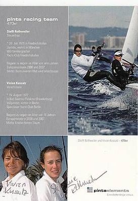 Steffi Rothweiler & Vivien Kussatz Autogrammkarte Original Signiert Segeln + A37662
