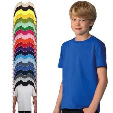 Gildan Kinder Deluxe Softstyle T-Shirt Baumwolle Kids Ring Spun T 64000B NEU