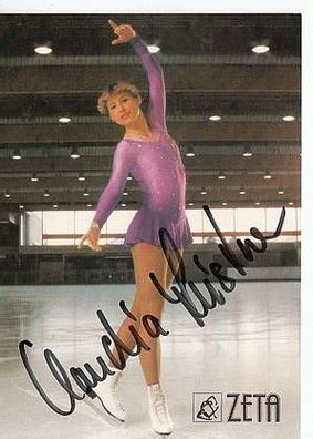 Claudia Leistner Autogrammkarte 80er Jahre Original Signiert Eiskunstlauf + A37744