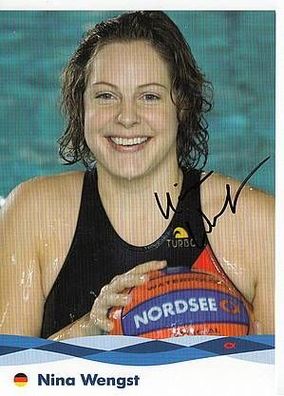 Nina Wengst Autogrammkarte Original Signiert Wasserball + A37710