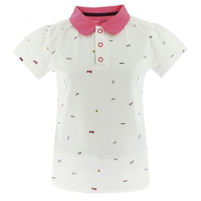 EQUI-KIDS Kinder Poloshirt Love - Kindershirt Turniershirt Führzügel weiß pink