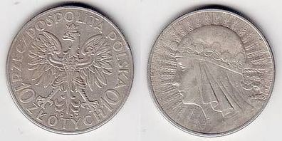 10 Zloty Silber Münze Polen 1933