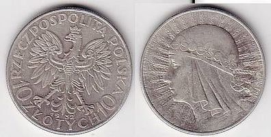 10 Zloty Silber Münze Polen 1932