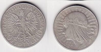 10 Zloty Silber Münze Polen 1933
