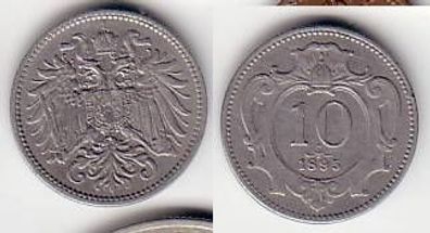 10 Heller Kupfer Nickel Münze Österreich 1895
