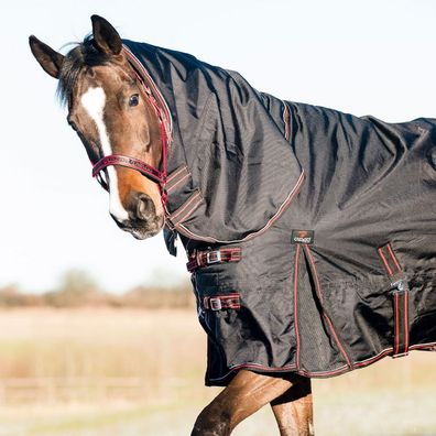 150g 155 cm Decke Pferdedecke CATAGO Outdoordecke Justin für Pferde schwarz 