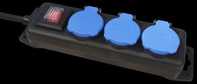 Steckdosenleiste Mehrfachstecker Schalter IP44 für Aussen Mc-Power 38603