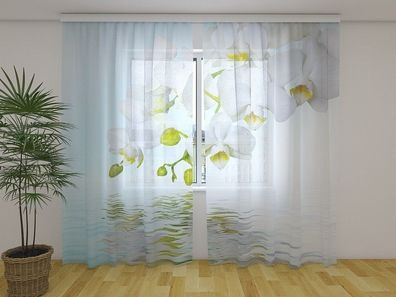 Vorhang bedruckt auf Maß Fotogardine "Orchidee" Gardine mit Motiv Digitaldruck 