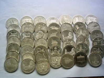 45 x 10 Mark BRD Silber Münzen je 15,5g 925er Sterlingsilber insg. 645,2g Feinsilber