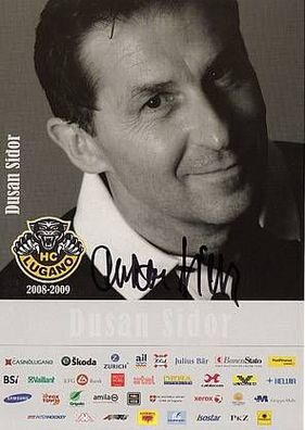 Dusan Sidor HC Lugano 2008-09 TOP Original Signiert Eishockey + G 5418