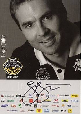 Jesper Jäger HC Lugano 2008-09 TOP Original Signiert Eishockey + G 5416