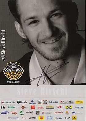 Steve Hirschi HC Lugano 2008-09 TOP Original Signiert Eishockey + G 5403