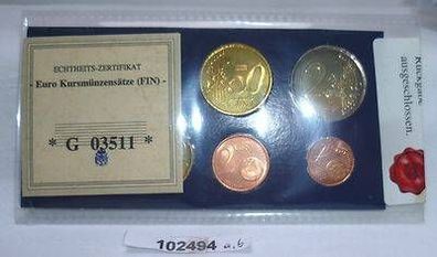 Euro Kursmünzsatz Finnland 1 Cent bis 2 Euro 1999-2002