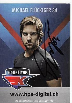 Michael Flückiger Kloten Flyers 2011-12 TOP AK Original Signiert Eishockey + A38278