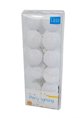 LED Party Lichterkette mit 20 Kugeln - warmweiß - Kugel Lichterkette Strom