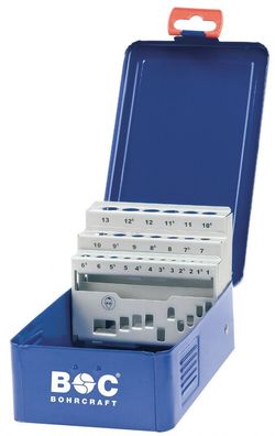 Metall-Leerbox für Spiralbohrer 1-13mm , 25-teilig , Sortimentbox, Bohrerbox