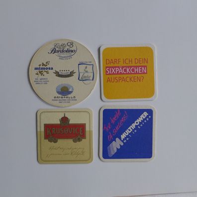 4 Bierdeckel Krusovice DHL Bardolino Venice Beach