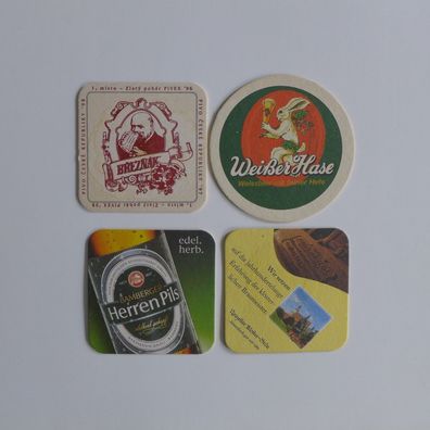 4 Bierdeckel Breznak Neuzeller Keesmann Hasen