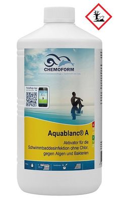 Aquablanc A 1L | O2 Aktivator + Algizid Sauerstoff Wasserpflege Pool ohne Chlor
