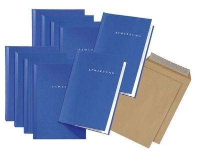 50 blaue Bewerbungsmappen von Pagna Typ START / 2-teilig inkl Briefumschlägen