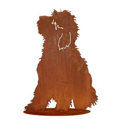 Hund Bobby Bobtail 60cm Edelrost Rost Rostfigur Gartendekoration Dekoration Tier
