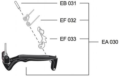 Elaflex Schalthebelgarnitur EA030 für ZVA Zapfventil Zapfpistole Slimline 2 + 2GR