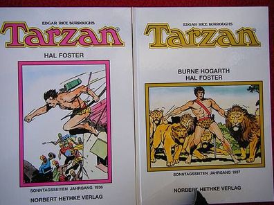 Konvolut-Tarzan-Bücher-Hethke Sontagsseiten 1931-1939, sehr guter Zustand !!