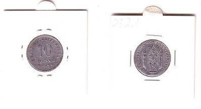 10 Pfennig Zink Münze Notgeld Stadt Aschaffenburg 1917