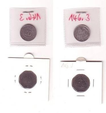 2 x 10 Pfennig Zink Münzen Notgeld Stadt Fulda 1917 und 1919