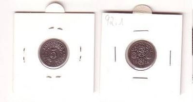 5 Pfennig Eisen Münze Notgeld Kreis Dieburg 1918