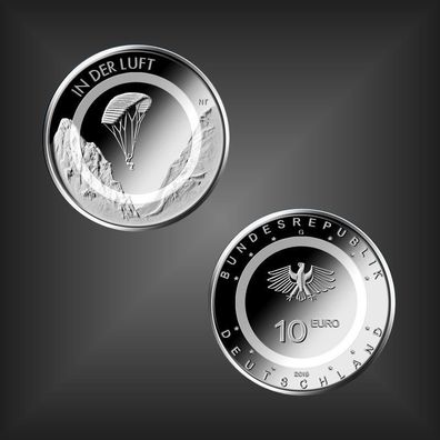 10 EURO Gedenkmünze mit Polymerring -In der Luft- BRD Deutschland 2019
