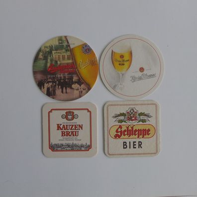 4 Bierdeckel Budweiser König Kauzen Schleppe