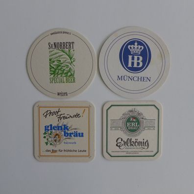 4 Bierdeckel Sv. Norbert HB Erl Glenk