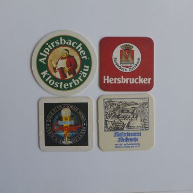 4 Bierdeckel , Alpirsbacher , Hersbrucker , Weißenohe , Binding