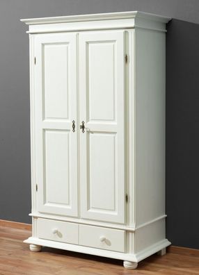 Dielenschrank Salzburg Fichte massiv weiß lasiert, 2 Türen, 1 Schubkasten, ca. 108 cm
