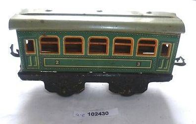 Modelleisenbahn Bub KBN Personenwagen grün Blech Spur 0 um 1930