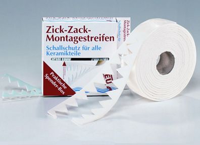 Sanibel Zick-Zack Montagestreifen Montageband Schallschutz WC Waschtisch Urinal