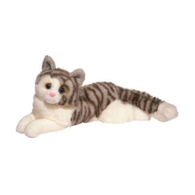Graue Katze liegend "Smokey" Plüschtier Stofftier Kuscheltier Plüsch L= ca. 46 cm NEU