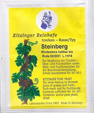 Kitzinger Reinhefe Steinberg Hefe ausreichend für 10-50 L - 5 g