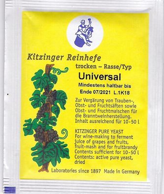 Kitzinger Reinhefe Universal Hefe ausreichend für 10-50 L - 5 g
