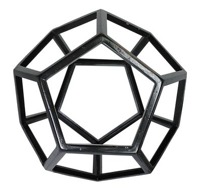 Geometriemodell eines Pentagon Dodekaeder, Platonischer Körper schwarz