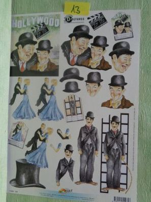 3D Schneidebogen Hollywood Dick & Doof Stan & Laurel Charly Chaplin Fred Astaire