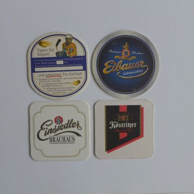 4 Bierdeckel Eibauer Einsiedler Landskron Köstritzer