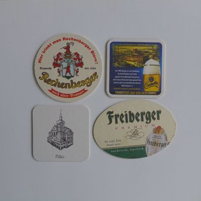 4 Bierdeckel , Einsiedler , Freiberger , Rechenberger , Löbauer